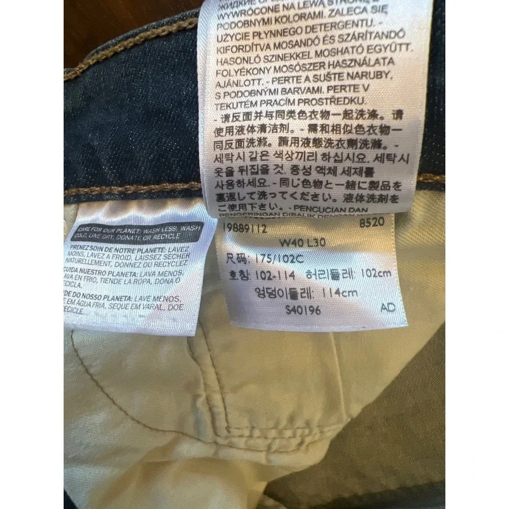 Levi's 505 Jeans Mens 40x30‎ Blue Regular Fit  Straight Leg Denim Dark